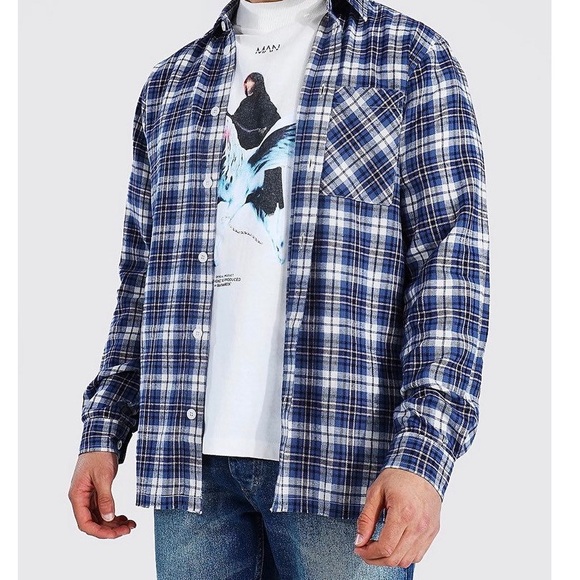 Blue premium Flannel Shirt - Picture 1 of 2